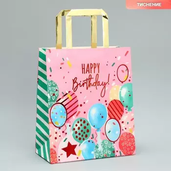 Пакет подарочный happy birthday, ml 23 х 27 х 11.5 см