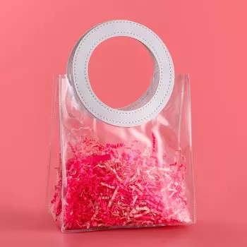 Пакет подарочный из пвх, белый, 201810 см