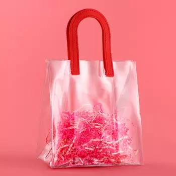 Пакет подарочный из пвх, красный, 201810 см