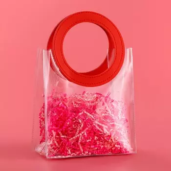 Пакет подарочный из пвх, красный, 201810 см