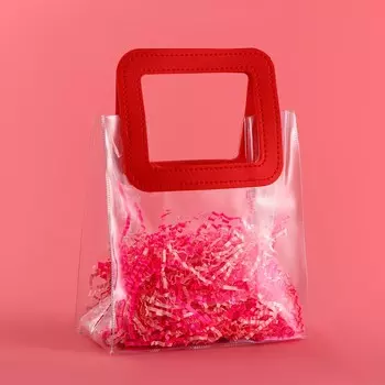 Пакет подарочный из пвх, красный, 201810 см