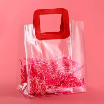 Пакет подарочный из пвх, красный, 252815 см