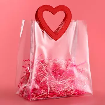 Пакет подарочный из пвх, красный, 252815 см