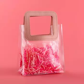 Пакет подарочный из пвх, розовый, 201810 см