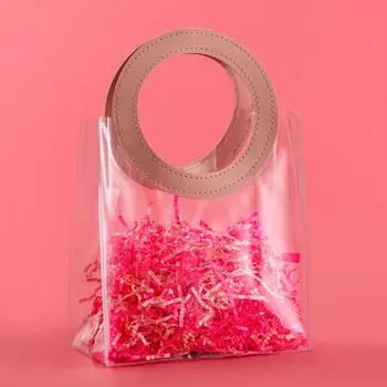 Пакет подарочный из пвх, розовый, 201810 см