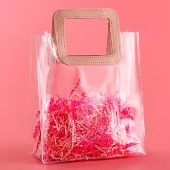 Пакет подарочный из пвх, розовый, 26.52312 см