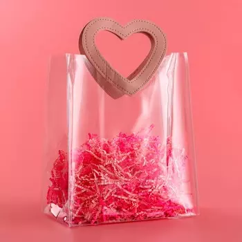 Пакет подарочный из пвх розовый 26.52312 см