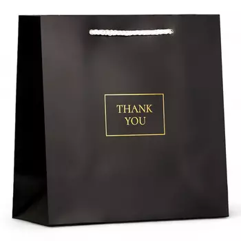 Пакет подарочный крафт thank you, фольгированный 22.52310 см