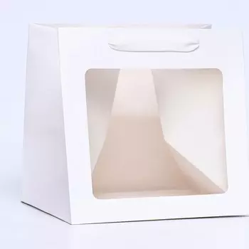 Пакет подарочный, крафт, с окном,