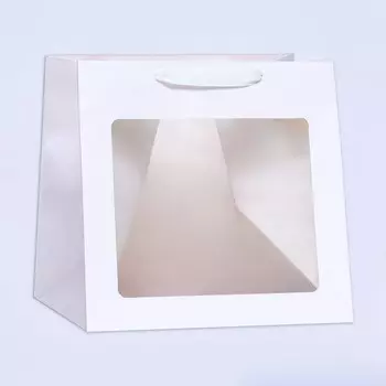 Пакет подарочный, крафт, с окном,