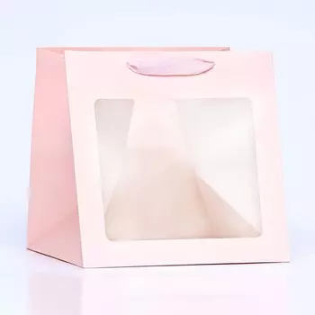 Пакет подарочный, крафт, с окном,