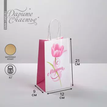 Пакет подарочный крафт, упаковка,