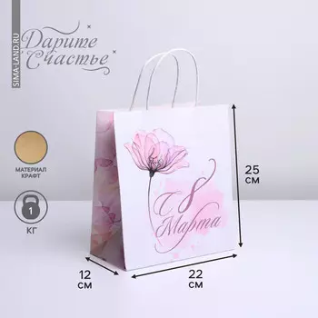 Пакет подарочный крафт, упаковка,