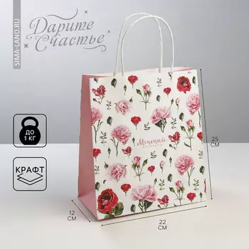 Пакет подарочный крафт, упаковка,