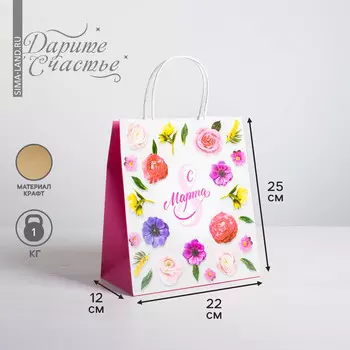 Пакет подарочный крафт, упаковка,