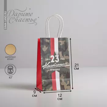 Пакет подарочный крафт, упаковка,