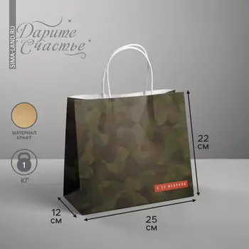 Пакет подарочный крафт, упаковка,