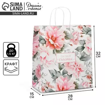 Пакет подарочный крафт, упаковка,