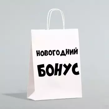 Пакет бумажный подарочный новогодний крафт