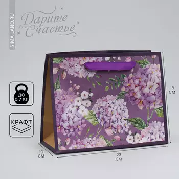 Пакет подарочный крафтовый горизонтальный, упаковка,