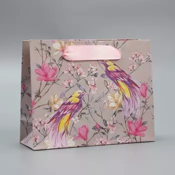 Пакет подарочный крафтовый горизонтальный, упаковка,