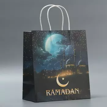 Пакет подарочный крафтовый ramadan, 22 25 12 см