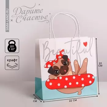 Пакет подарочный крафтовый, упаковка,