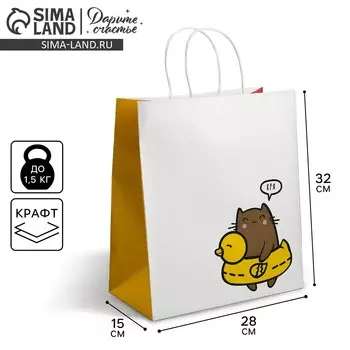 Пакет подарочный крафтовый, упаковка,