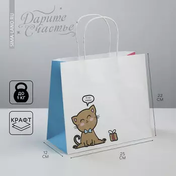 Пакет подарочный крафтовый, упаковка,