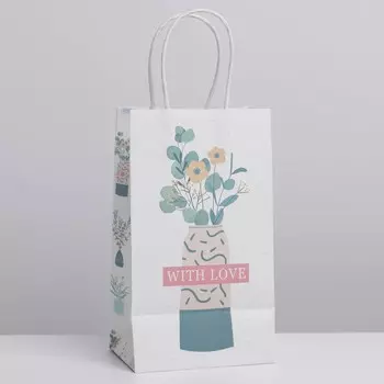 Пакет подарочный крафтовый, упаковка,