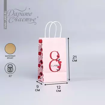 Пакет подарочный крафтовый, упаковка,