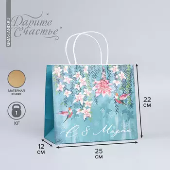 Пакет подарочный крафтовый, упаковка,