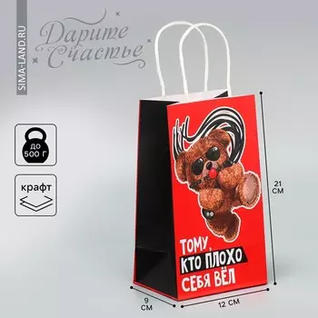 Пакет подарочный крафтовый, упаковка,