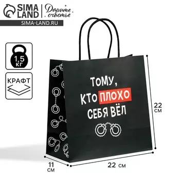 Пакет подарочный крафтовый, упаковка,