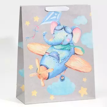 Пакет подарочный крафтовый вертикальный, упаковка,