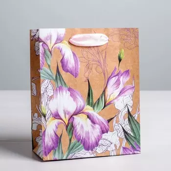 Пакет подарочный крафтовый вертикальный, упаковка,