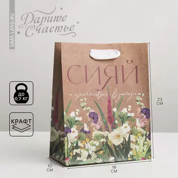 Пакет подарочный крафтовый вертикальный, упаковка,