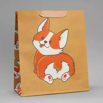 Пакет подарочный крафтовый вертикальный, упаковка,