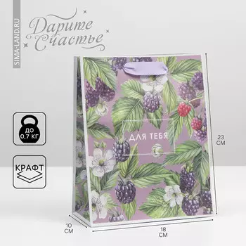 Пакет подарочный крафтовый вертикальный, упаковка,