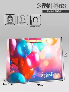 Пакет подарочный ламинированный горизонтальный