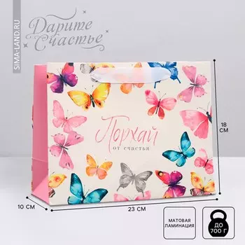 Пакет подарочный ламинированный горизонтальный, упаковка,