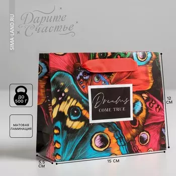 Пакет подарочный ламинированный горизонтальный, упаковка,