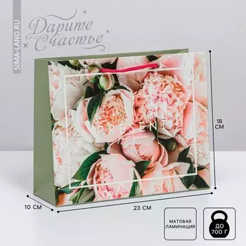 Пакет подарочный ламинированный горизонтальный, упаковка,