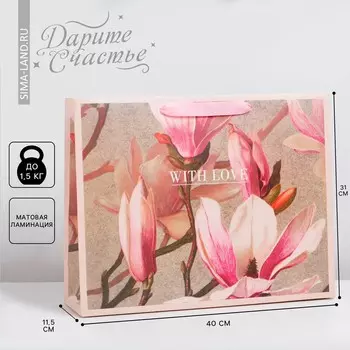 Пакет подарочный ламинированный горизонтальный, упаковка,