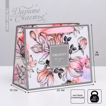 Пакет подарочный ламинированный горизонтальный, упаковка,