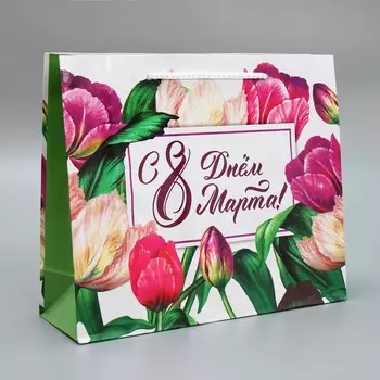 Пакет подарочный ламинированный горизонтальный, упаковка,