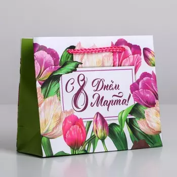 Пакет подарочный ламинированный горизонтальный, упаковка,