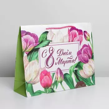 Пакет подарочный ламинированный горизонтальный, упаковка,