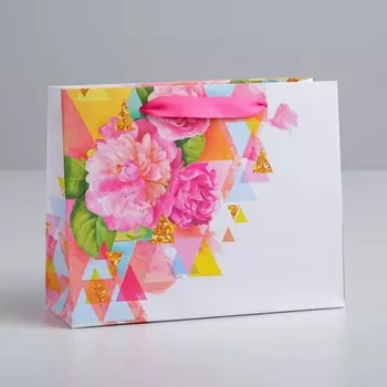 Пакет подарочный ламинированный горизонтальный, упаковка,