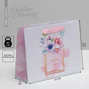 Пакет подарочный ламинированный горизонтальный, упаковка,